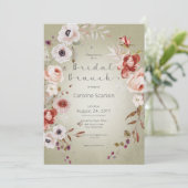 Invitation Rose romantique Green Floral Bridal Brunch (Debout devant)