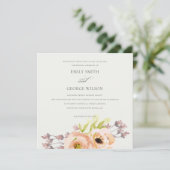 INVITATION ROSE ROMANTIQUE PEACH BLUSH HORS MARIAGE FLORAL BL (Debout devant)