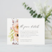 INVITATION ROSE ROMANTIQUE, POURPLE, FLORALE BLEU INFORMATION (Debout devant)