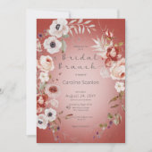 Invitation Rose romantique Red Floral Bridal Brunch (Devant)