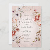 Invitation Rose romantique rose Floral Bridal Brunch (Devant)