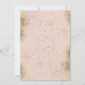 Invitation Rose romantique rose or Mariage floral  (Dos)