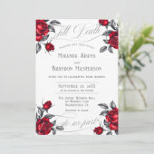 Invitation Rose romantique simple et élégant Mariage floral (Debout devant)