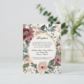 Invitation Rose romantique victorien Réception française élég (Debout devant)