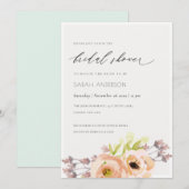 INVITATION ROSE ROMANTIQUE, VIOLET, FÊTE DES MARIÉES FLORALE (Devant / Derrière)