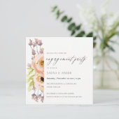 INVITATION ROSE ROMANTIQUE, VIOLET, FIANÇAILLES FLORAL BLEU (Debout devant)