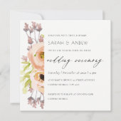 INVITATION ROSE ROMANTIQUE, VIOLET, MARIAGE DE SCRIPT FLORAL (Devant)