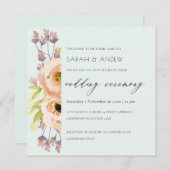 INVITATION ROSE ROMANTIQUE, VIOLET, MARIAGE DE SCRIPT FLORAL (Devant / Derrière)