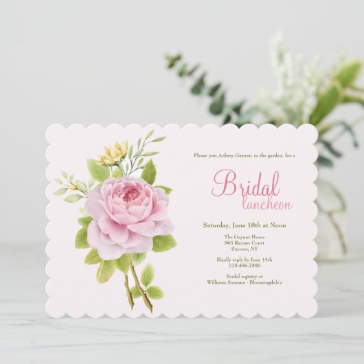 Invitation Rose rose (Debout devant)