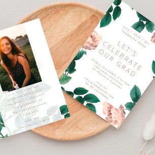 Invitation Rose rose antique Photo University Grad