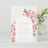 Invitation Rose rose Arc d'orchidée Fiançailles floral (Debout devant)