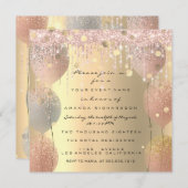 Invitation Rose Rose Ballon Doux 16e Fête des mariées (Devant / Derrière)