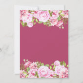 Invitation Rose rose baptism floral baptême (Dos)