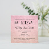 Invitation Rose rose Bat mitzvah Faux Parties scintillant Pei (Debout devant)