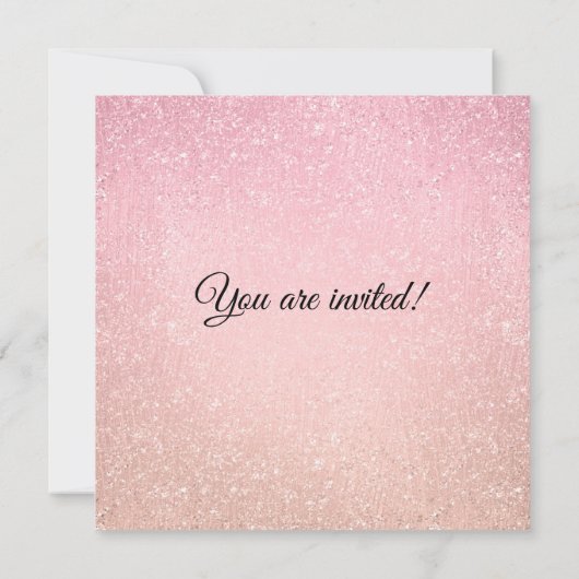 Invitation Rose rose Bat mitzvah Faux Parties scintillant Pei (Dos)