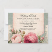 Invitation Rose rose bleu français Floral Mariages élégants (Devant)