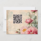 Invitation Rose rose bleu français Floral Mariages élégants (Dos)