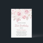Invitation Rose rose Blush Élégante Femme 21e fête d'annivers<br><div class="desc">Rose rose Blush Elegant Womans 21st Birthday Party Invitation Voir la collection correspondante Dans Niche et Nest Store</div>