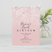 Invitation Rose rose Blush or Parties scintillant de marbre g (Debout devant)
