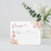 Invitation Rose rose Boho Soiree Fête des mariées Recette (Debout devant)