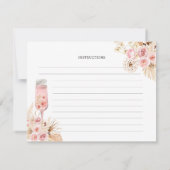 Invitation Rose rose Boho Soiree Fête des mariées Recette (Dos)