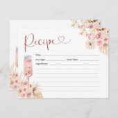 Invitation Rose rose Boho Soiree Fête des mariées Recette (Devant / Derrière)