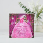 Invitation Rose rose chaud Quinceanera (Debout devant)