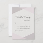 Invitation Rosé rose clair géométrique élégant mariage modern (Devant)