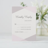 Invitation Rosé rose clair géométrique élégant mariage modern (Debout devant)