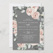 Invitation Rose rose classique Mariage Décontracté (Devant)