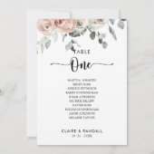 Invitation Rose rose classique Tableau numéro 1 Tableau de si (Dos)