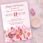 Invitation Rose Rose Coeur Tourbillonnant Saint Valentin 30e<br><div class="desc">Les filles de tous âges adoreront ce design féminin. Des roses d'aquarelle rose et des coeurs tourbillonnant fantaisistes créent l'invitation parfaite pour un anniversaire de 30e anniversaire en février ou en Saint-Valentin. L'aquarelle rose la plus douce encadre parfaitement le texte et les graphiques. L'arrière est aussi joli que l'avant. Un...</div>