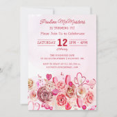 Invitation Rose Rose Coeur Tourbillonnant Saint Valentin 70e (Devant)