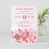 Invitation Rose Rose Coeur Tourbillonnant Saint Valentin 90e  (Debout devant)