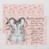 Invitation Rose rose corse rose rose Noir rose Bachelorte (Devant / Derrière)