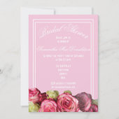 Invitation Rose rose de la frontière douche de nage d'été (Devant)