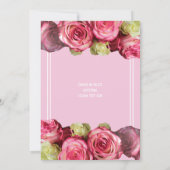 Invitation Rose rose de la frontière douche de nage d'été (Dos)