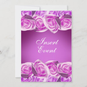 Invitation Rose rose "doux seize ans" mariage violet rose
