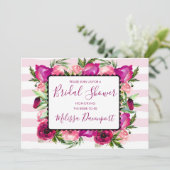 Invitation Rose rose et bouquet de fleurs de pavot Fête des m (Debout devant)