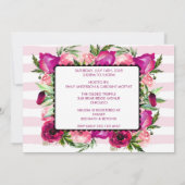 Invitation Rose rose et bouquet de fleurs de pavot Fête des m (Dos)