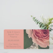 Invitation Rose Rose Et Corail (Debout devant)