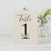 Invitation Rose rose et Eucalyptus Mariage de coeur Numéro de (Debout devant)