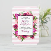 Invitation Rose rose et Mariage de bouquet de fleurs de pavot (Debout devant)