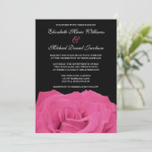 Invitation Rose rose et mariage noir (Debout devant)
