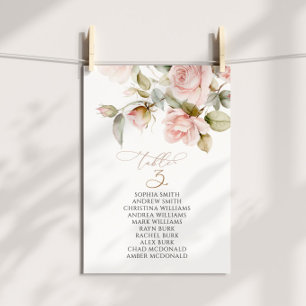 Invitation Rose rose et verdure Tableau numéro 3 Tableau de s