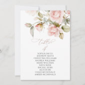 Invitation Rose rose et verdure Tableau Numéro 4 Tableau de s (Devant)