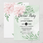 Invitation Rose rose Eucalyptus Folio Divorce Party (Devant / Derrière)