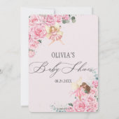 Invitation Rose rose Fées Arch Baby shower Invitat (Dos)