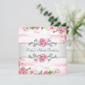 Invitation Rose rose femmes 50e fête d'anniversaire (Debout devant)