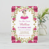Invitation Rose rose Fille Florale Mexicaine Fête Anniversair (Debout devant)